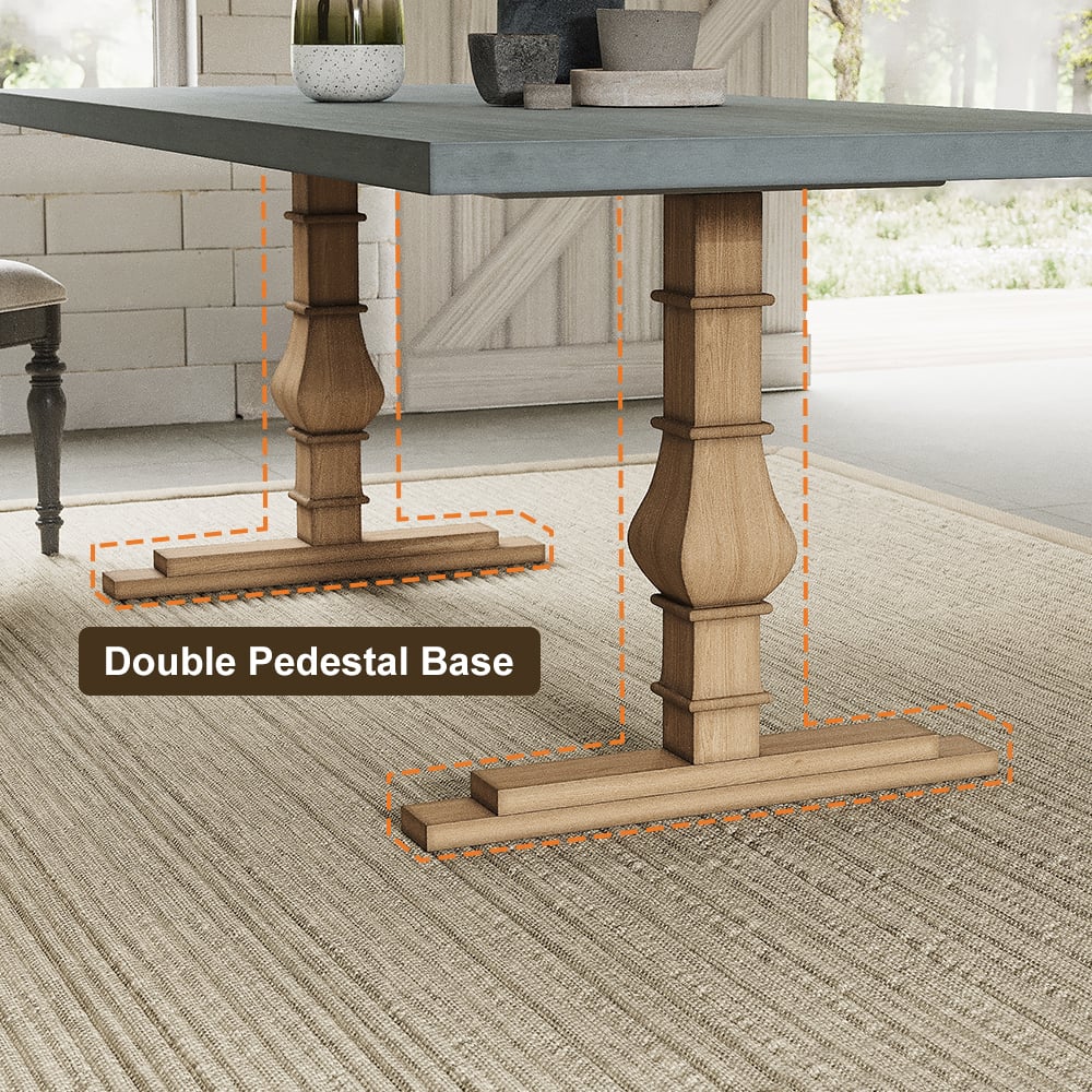HMR - 70.9" Farmhouse Style Rectangle Wood Dining Table Seats 6-8 People