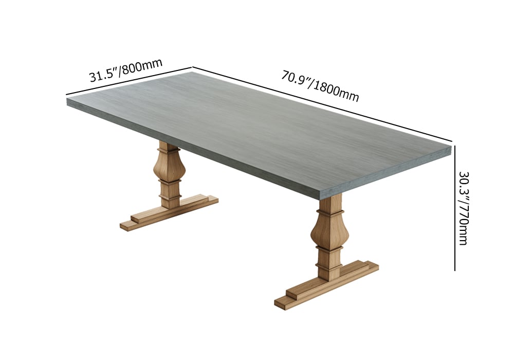 HMR - 70.9" Farmhouse Style Rectangle Wood Dining Table Seats 6-8 People