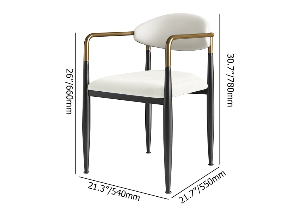 HMR Otrast Series Modern Dining Chairs with PU Leather Upholstery - White, 4-Pieces
