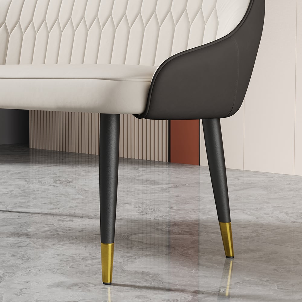 HMR - Darg Series 48" Modern Dining Bench with PU Leather Upholstery White and Gray