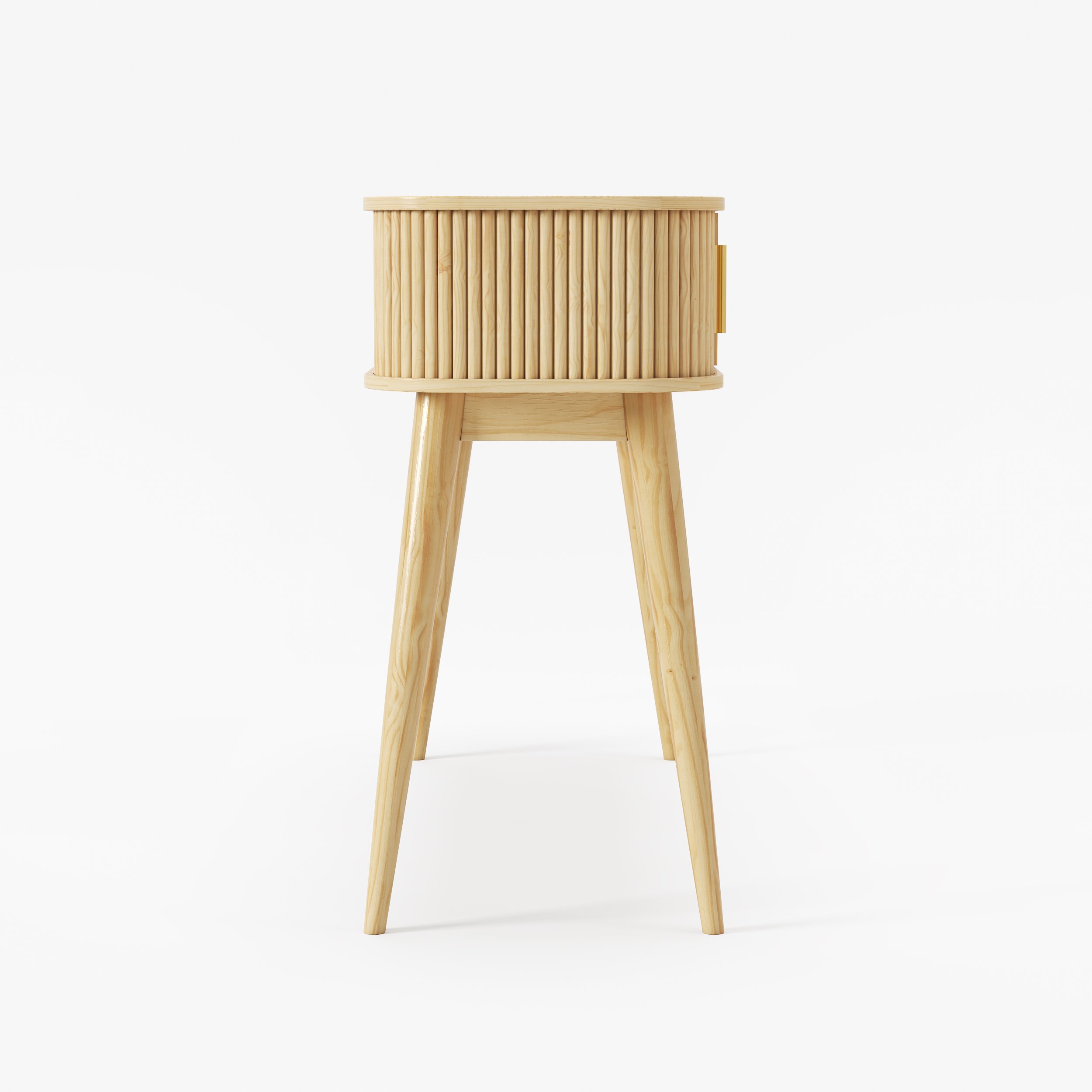 HMR - Natural Wood Console Table with Storage (47.2")