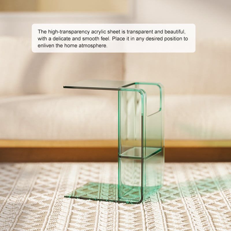 HMR - Aryclic C-Style End Table with Magazine Rack Organizer C Side Table