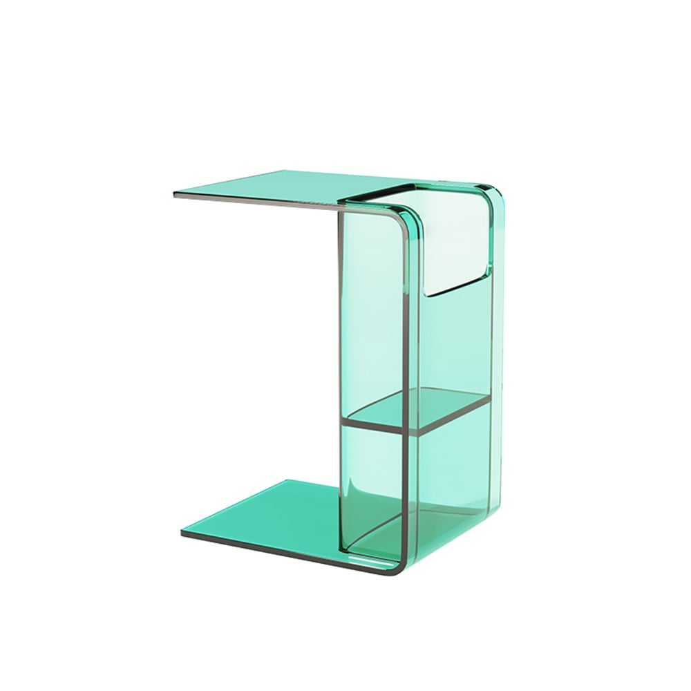 HMR - Aryclic C-Style End Table with Magazine Rack Organizer C Side Table