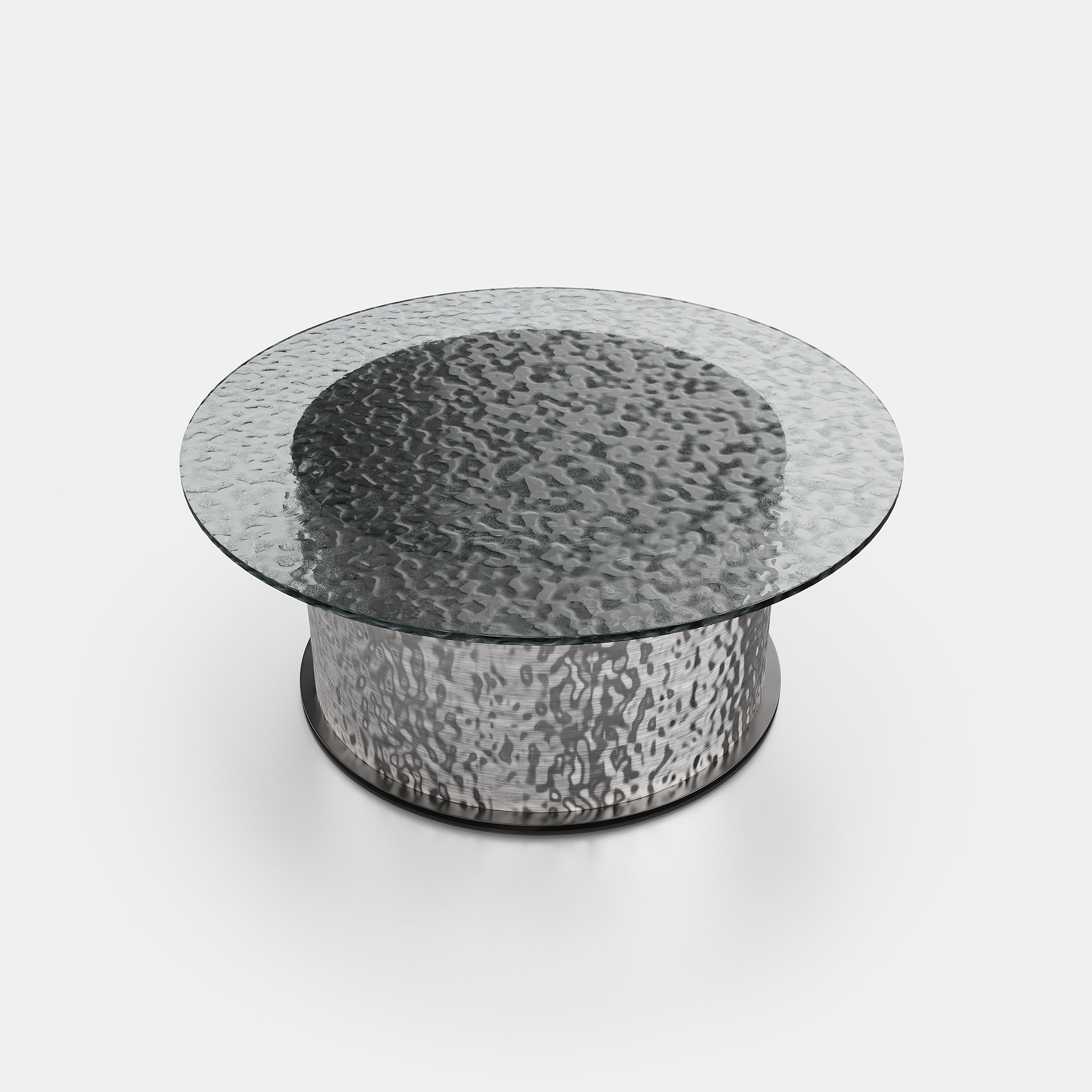HMR - 32" Round Glass Top Led Coffee Table