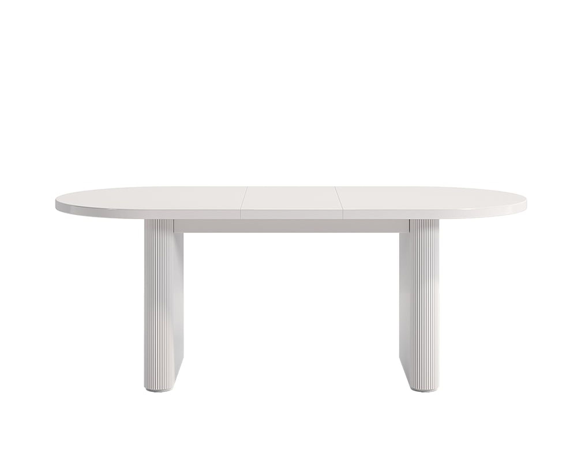 HMR Japandi Oval Extendable Dining Table - White, 63"-79" (seats 4-6)