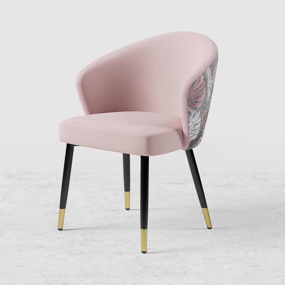 HMR Modern Dining Chairs with Velvet Upholstery - Pink, 8-Pieces