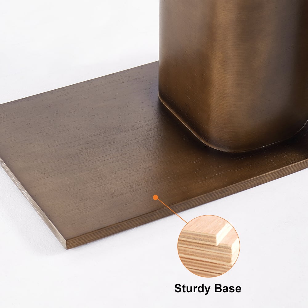 HMR C-Shaped Convertible Wood Side Table with Storage - Walnut