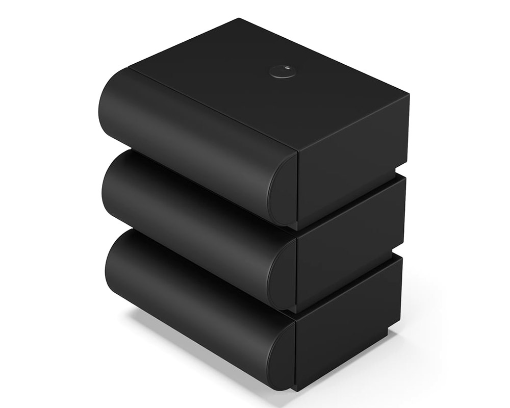 HMR Humply Modern Leather Smart Nightstand with Wireless Charger Drawers - Black, 3-Drawer, Single