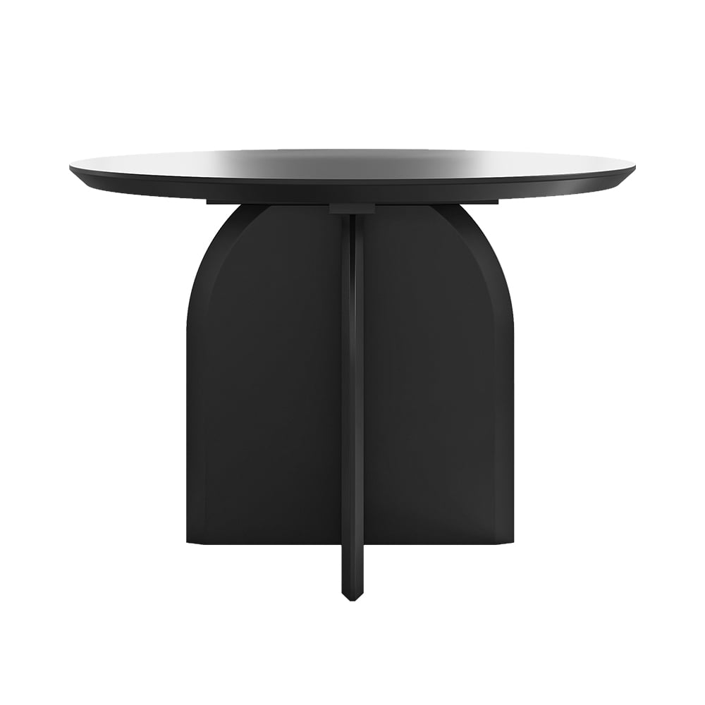 HMR Modern Wood Round Dining Table - Black, 39.4 (Seats 2-4 People)
