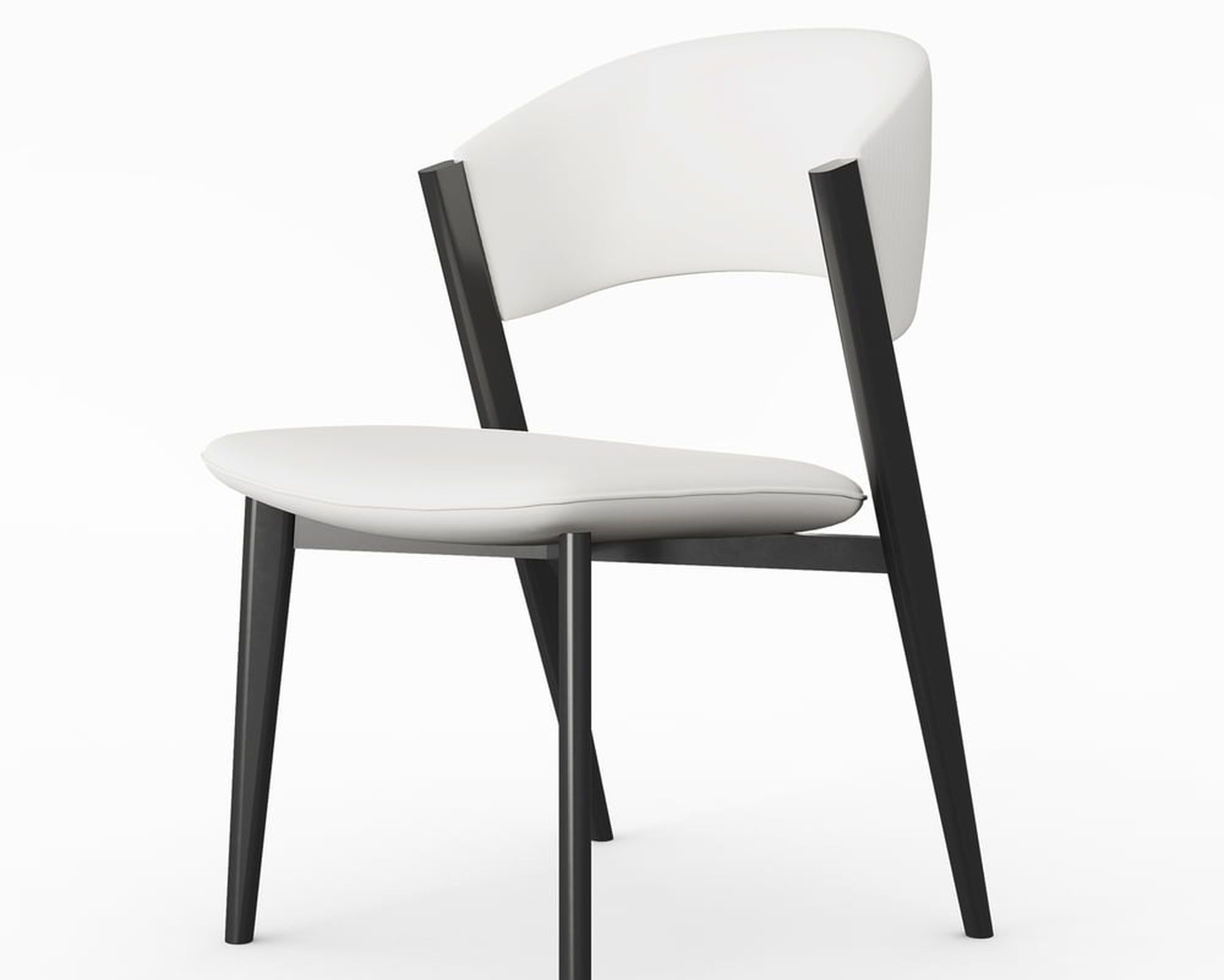 HMR - Set of 2 Performance Leather Upholstery Dining Chairs Off White