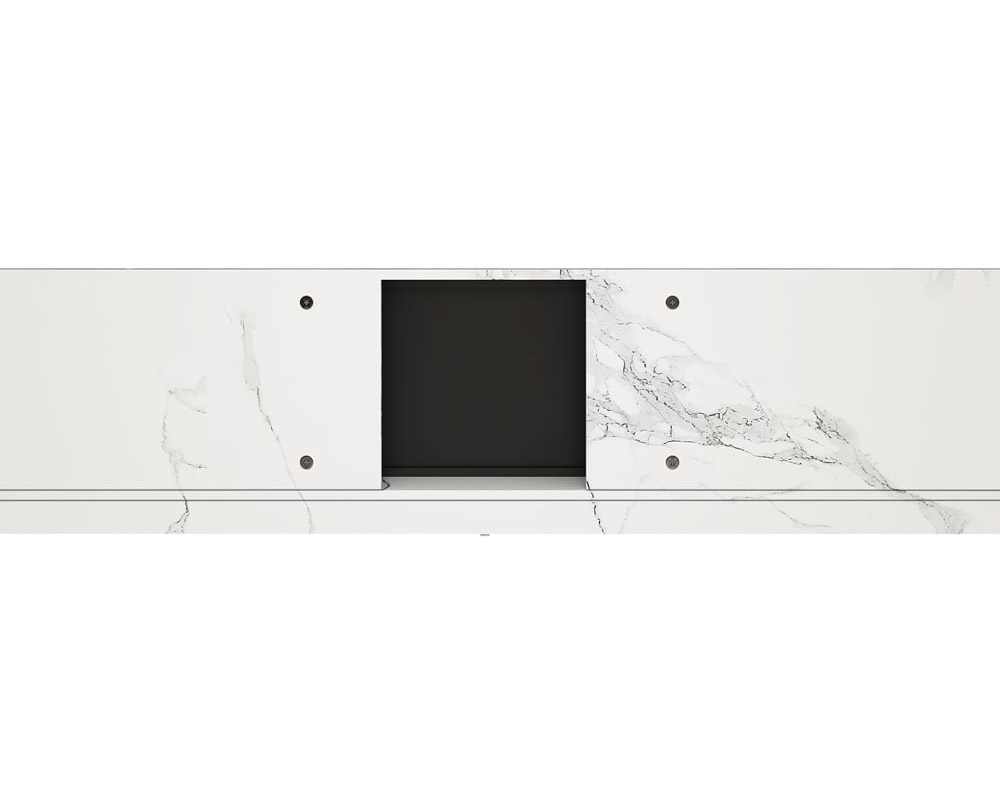 HMR Electric Fireplace TV Stand with 2 Drawers - White, MDF, 70.9"W×15.4"D×15.4"H