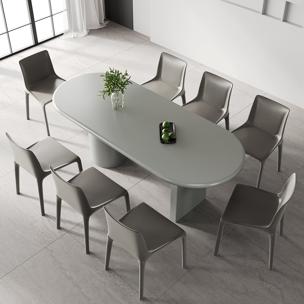 HMR - 78.7" Modern Oval Wood Dining Table Seats 6-8 People