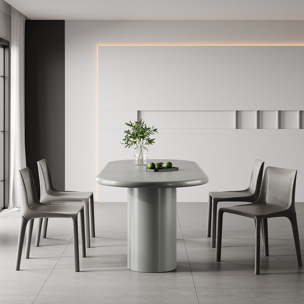HMR - 78.7" Modern Oval Wood Dining Table Seats 6-8 People