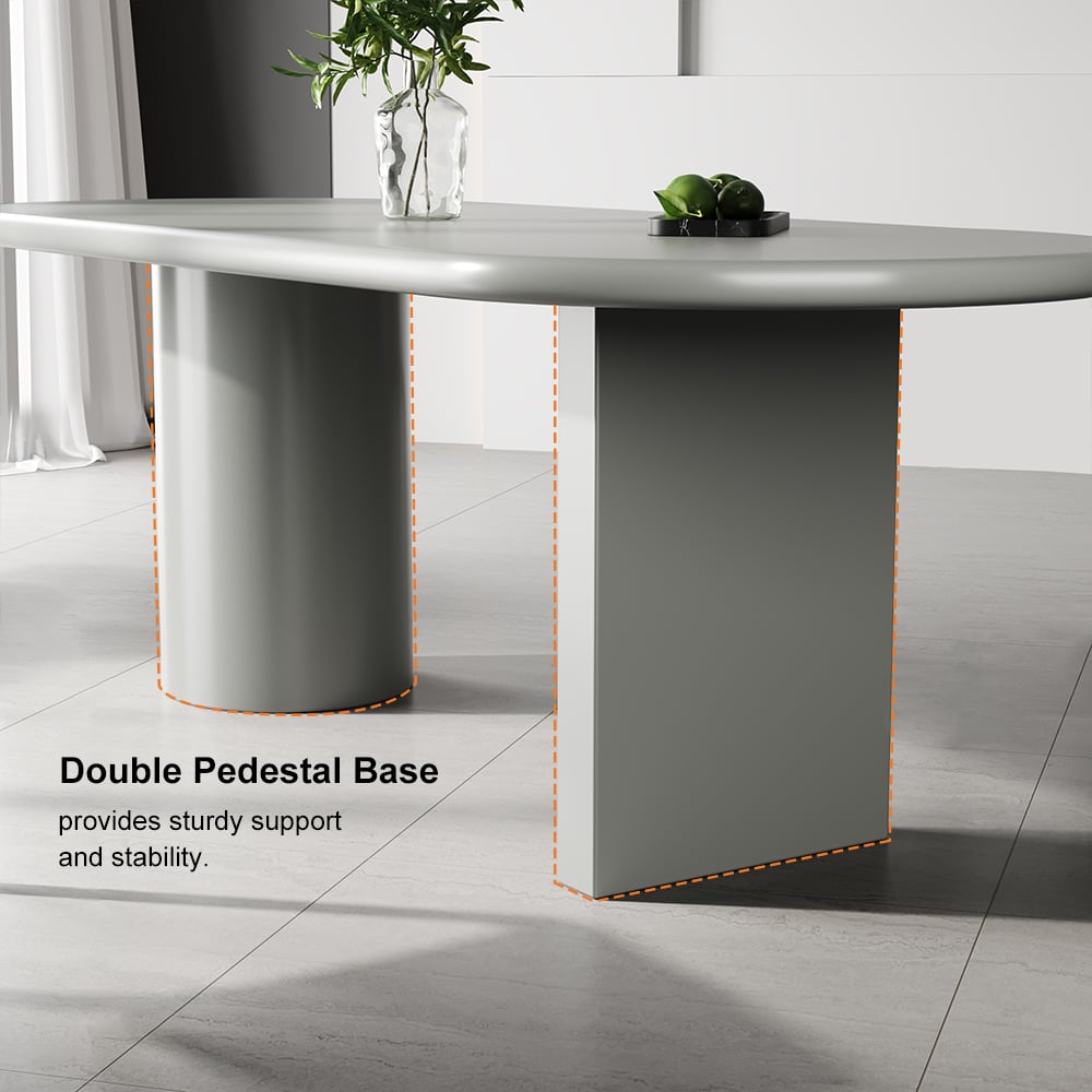 HMR - 78.7" Modern Oval Wood Dining Table Seats 6-8 People