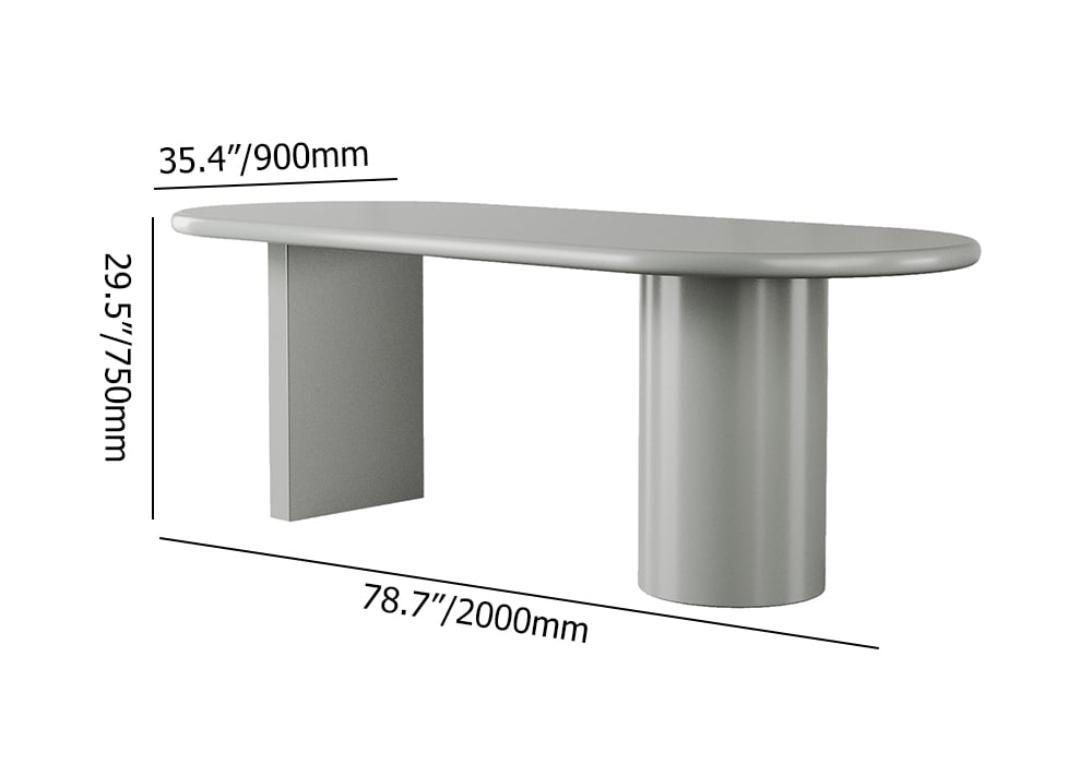 HMR - 78.7" Modern Oval Wood Dining Table Seats 6-8 People