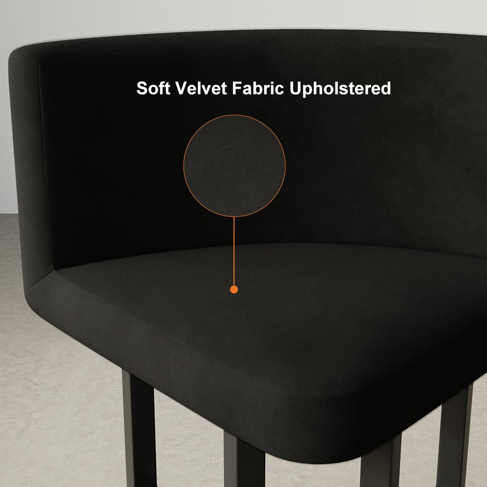 HMR Dining Set 39.4" Modern Round Wood Dining Table with 4 Chairs - Black