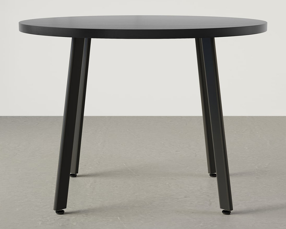 HMR Dining Set 39.4" Modern Round Wood Dining Table with 4 Chairs - Black