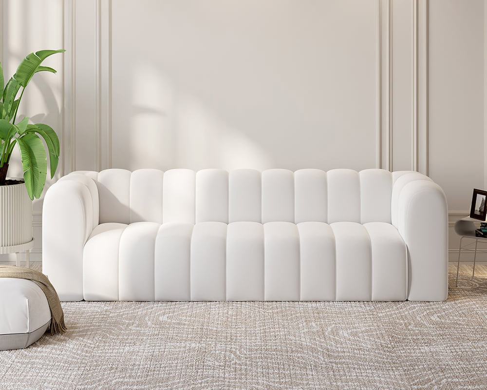 HMR - Modern 3-Seater Sofa with Velvet Upholstered