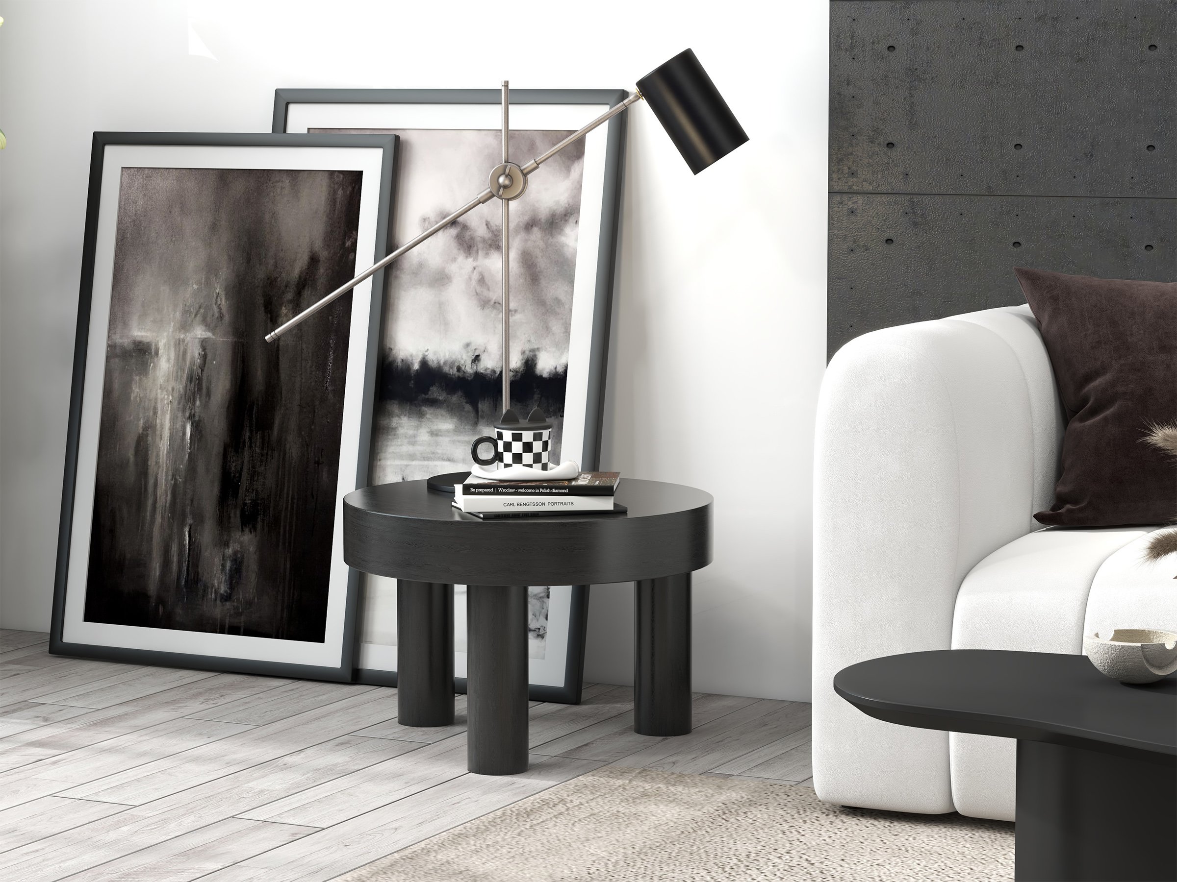 HMR Modern 3-Seater Sofa with Velvet Upholstered - White