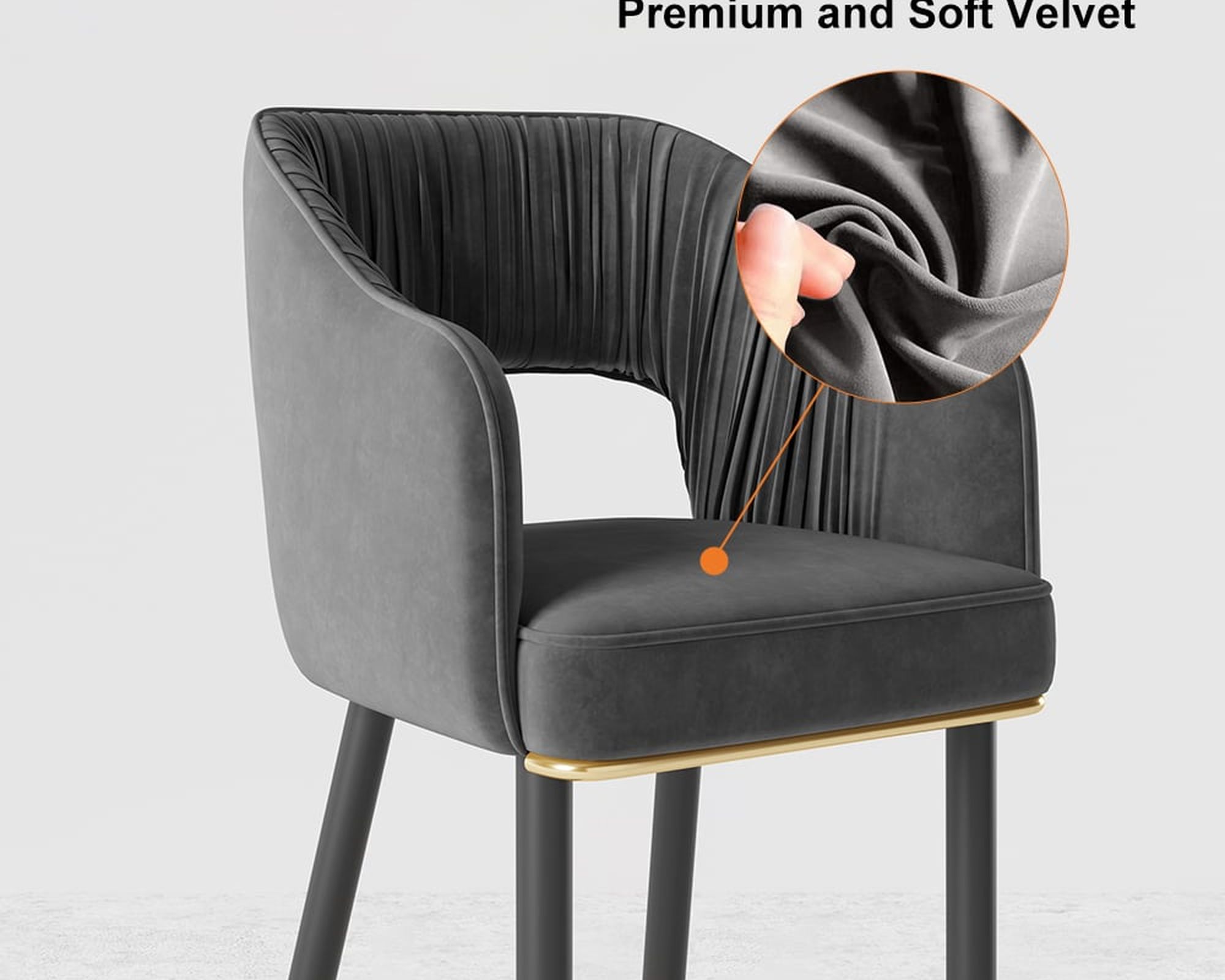 HMR - Modern 43" Bar Stools with Velvet Upholstery