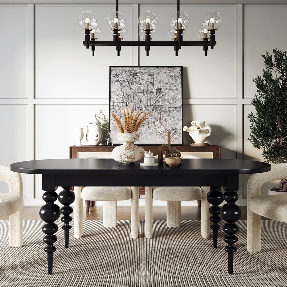 HMR Modern Sherpa Dining Chairs - Off-White, 6-Pieces