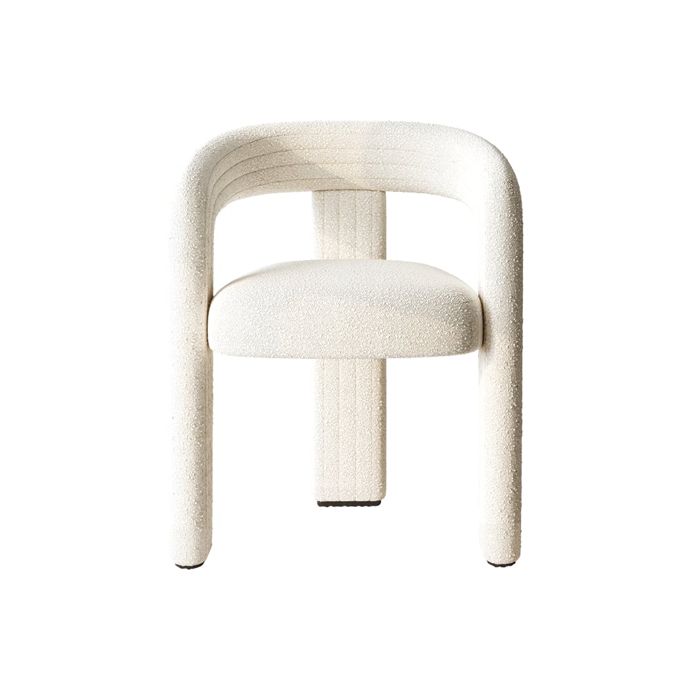 HMR Modern Sherpa Dining Chairs - Off-White, 6-Pieces
