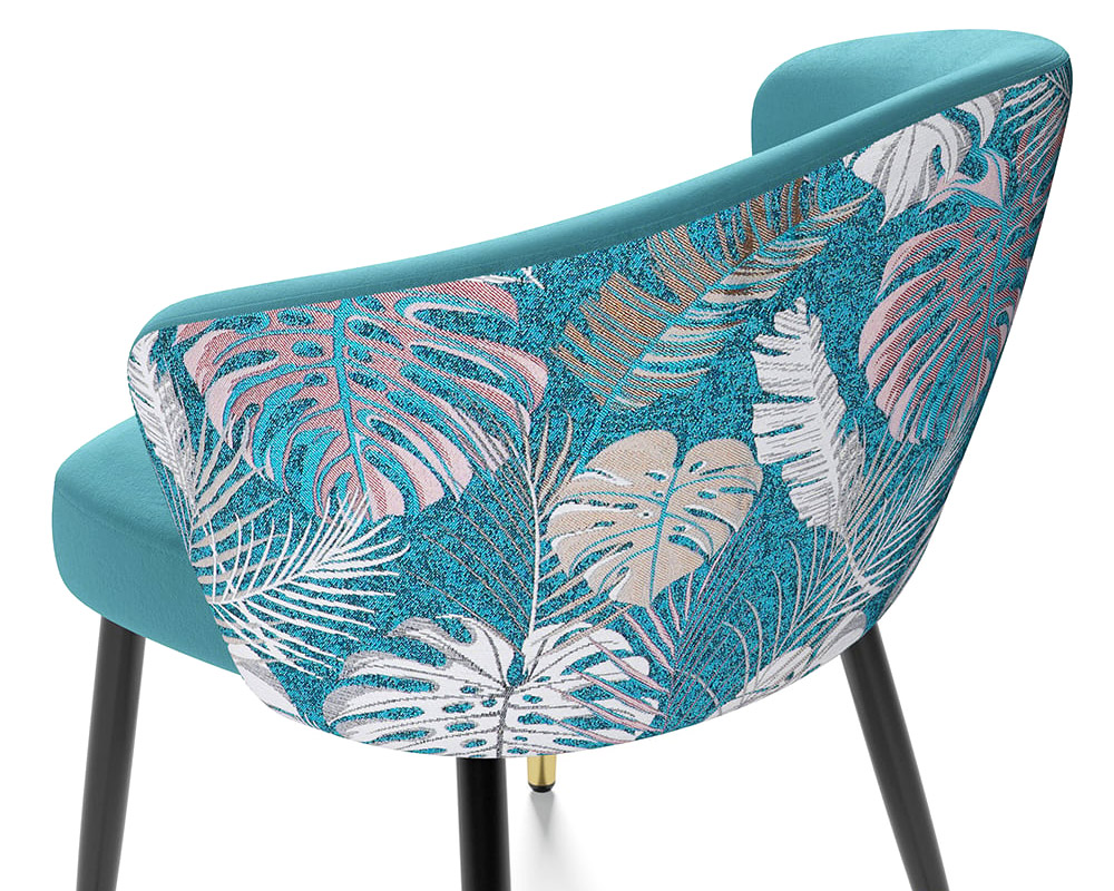 HMR Modern Dining Chairs with Velvet Upholstery - Greenish Blue, 4-Pieces