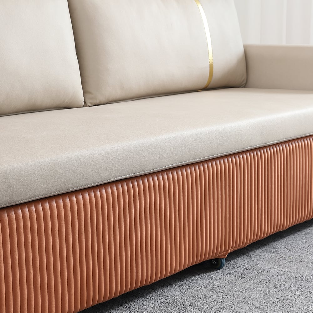 HMR - 79" Queen Leath-Aire Sleeper Sofa with Trundle