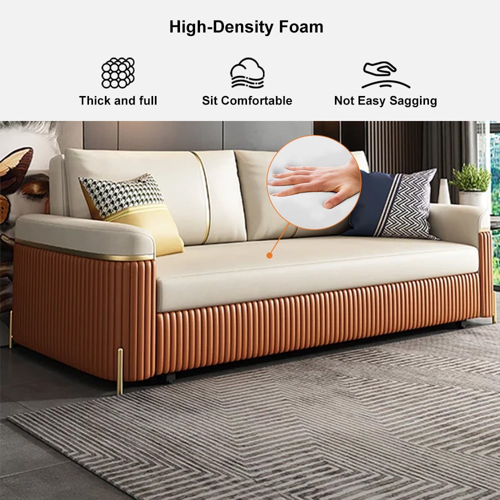 HMR - 79" Queen Leath-Aire Sleeper Sofa with Trundle