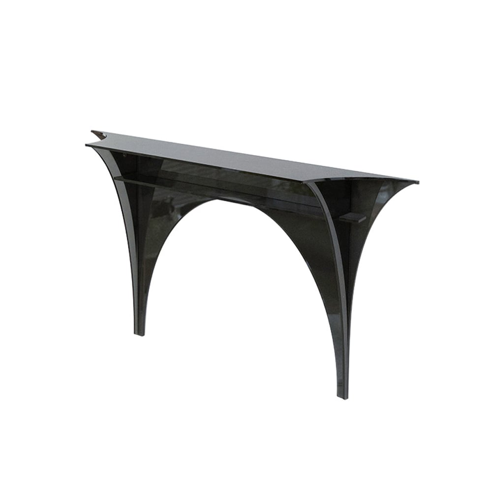 HMR - 47" Floating Wall Mounted Acrylic Console Table Narrow Black Entryway Table Open Storage