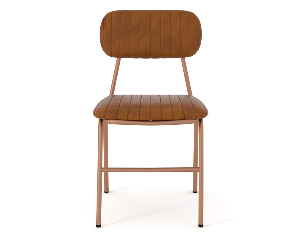 HMR Modern Dining Chairs with Faux Leather Upholstery (Set of 8) - Brown