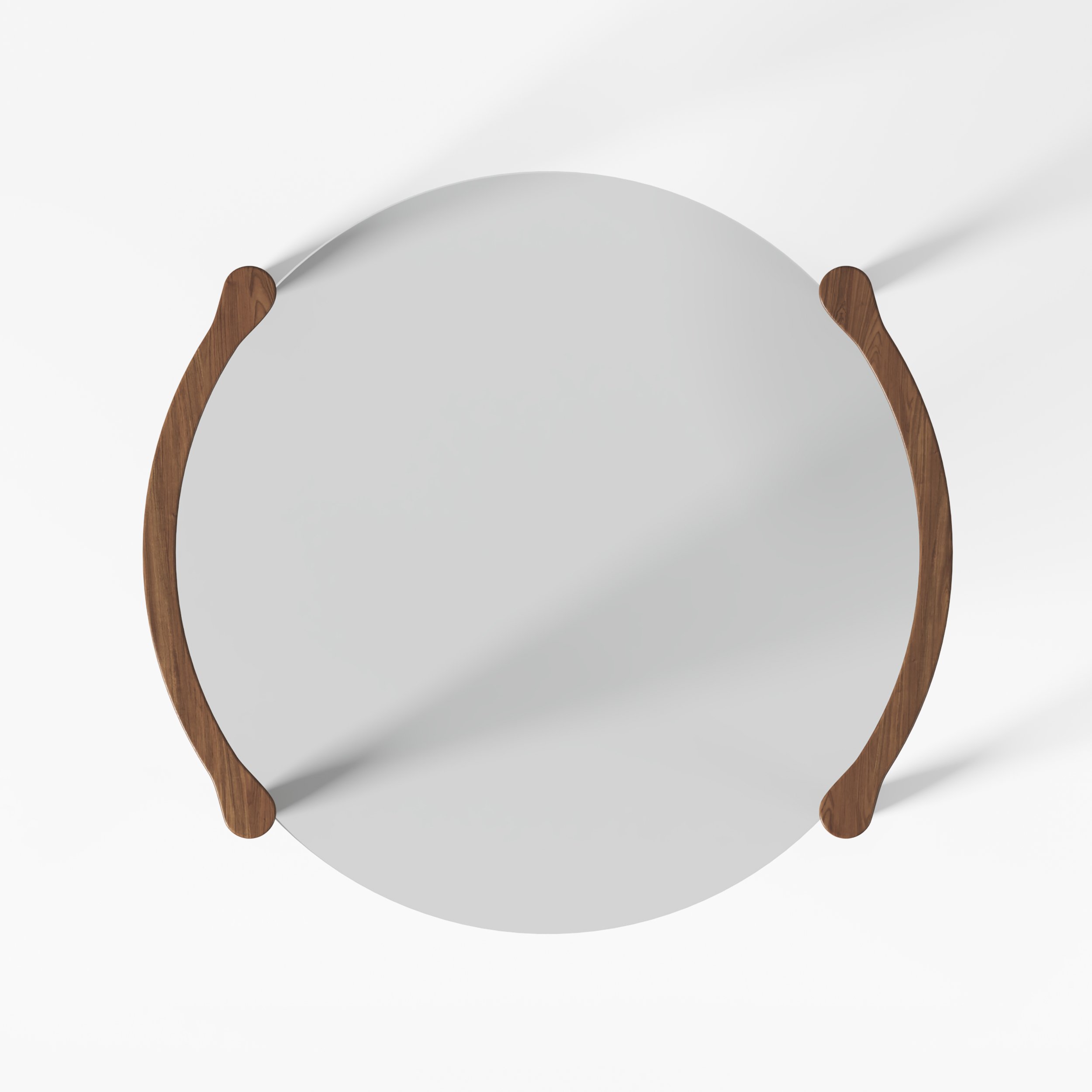 HMR - 32" Round Glass Mid Century Modern Coffee Table with Wood Legs