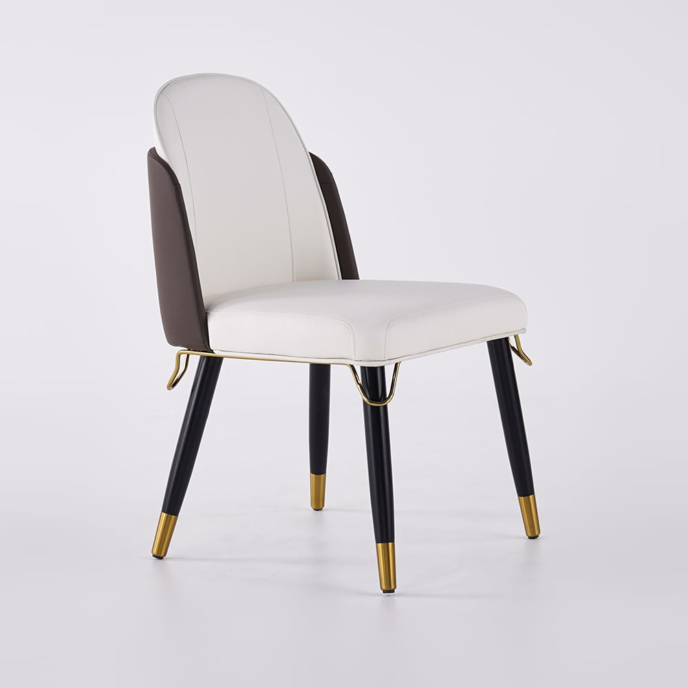 HMR Modern Dining Chairs with PU Leather Upholstery (Set of 6) - Warm White