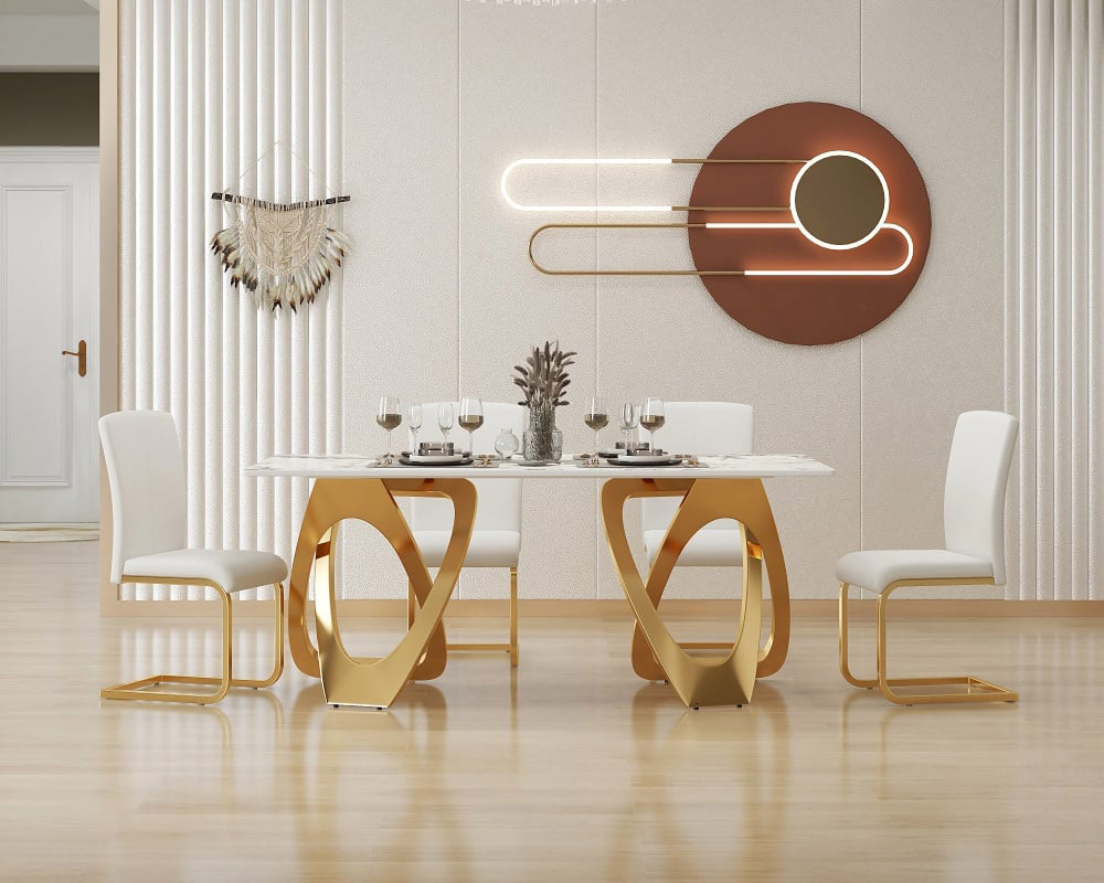 HMR - Modern Dining Chairs with PU Leather Upholstery (Set of 2)