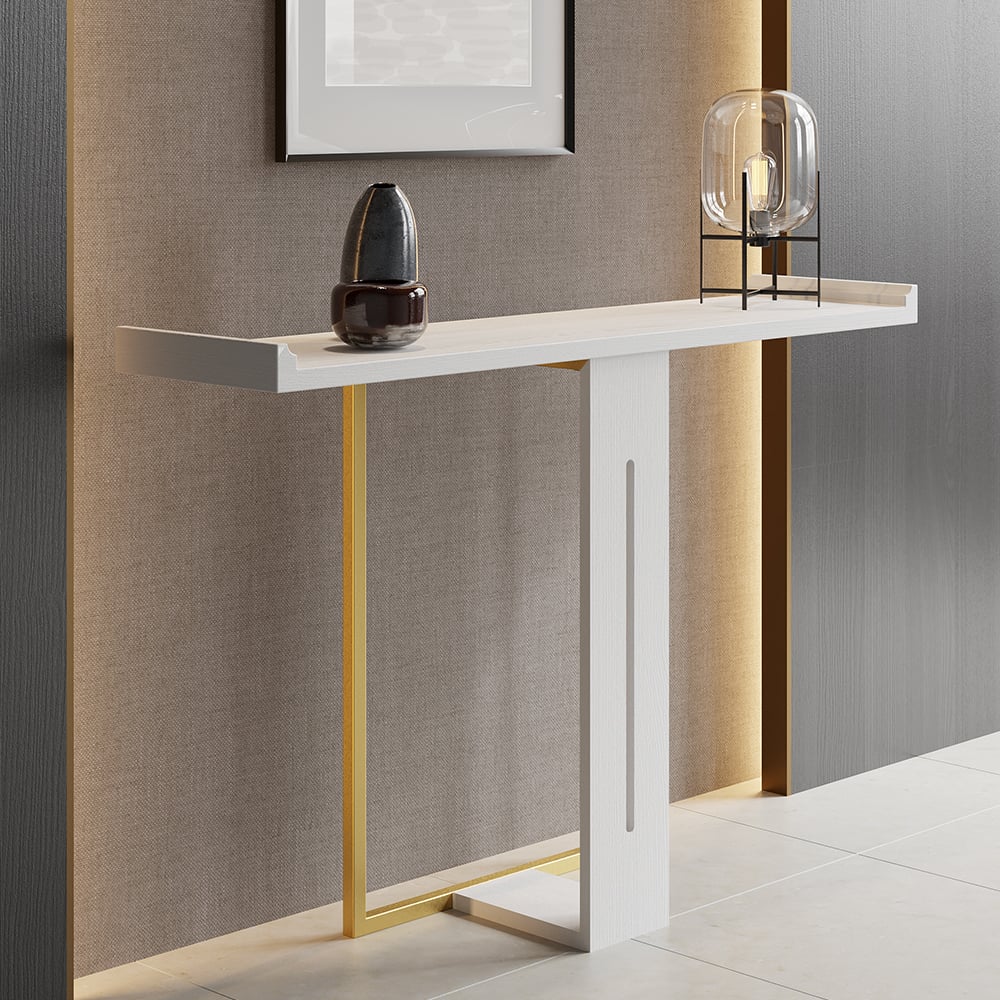 HMR Narrow 39" Console Table - White/Gold