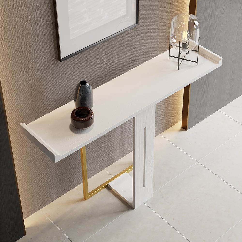 HMR Narrow 39" Console Table - White/Gold