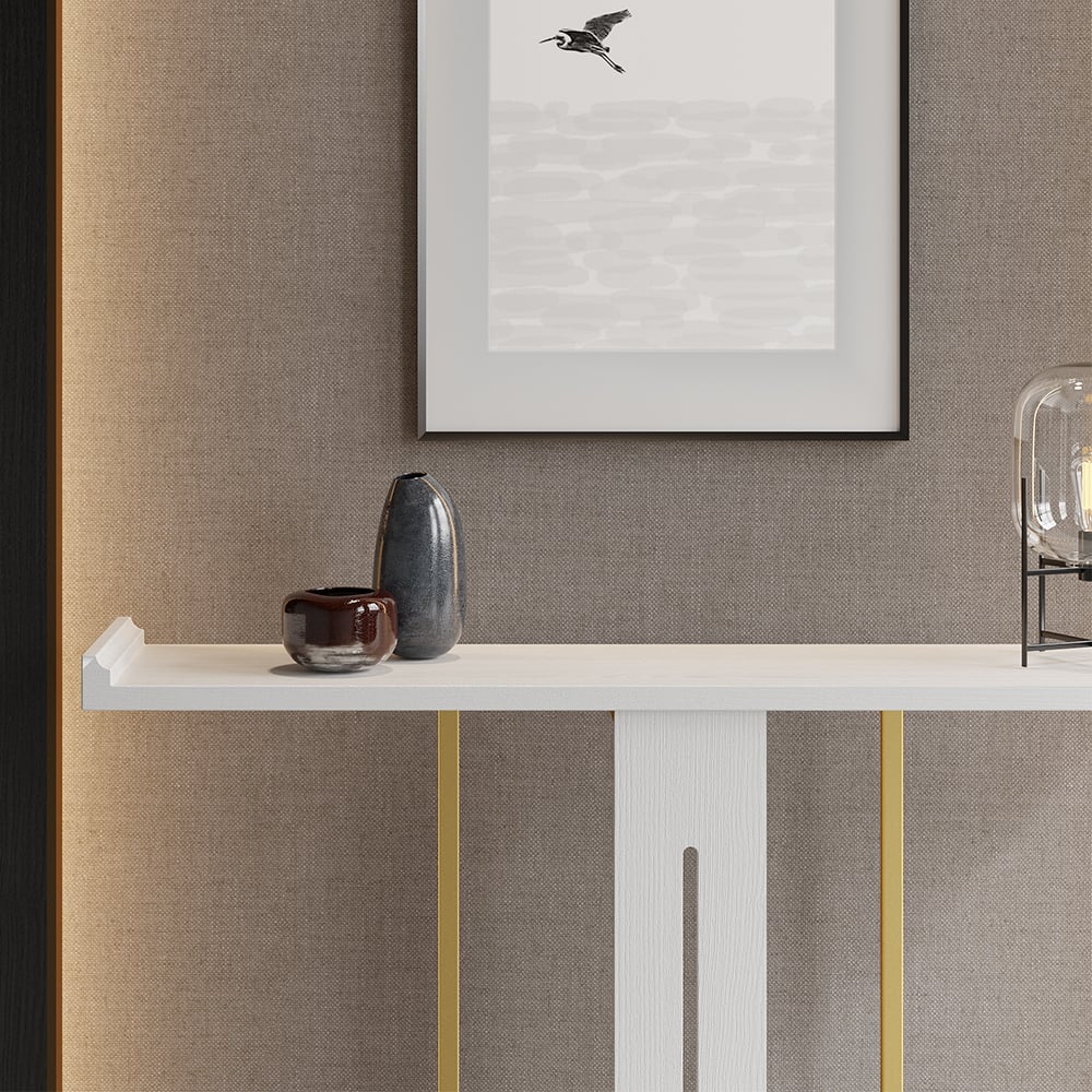 HMR Narrow 39" Console Table - White/Gold