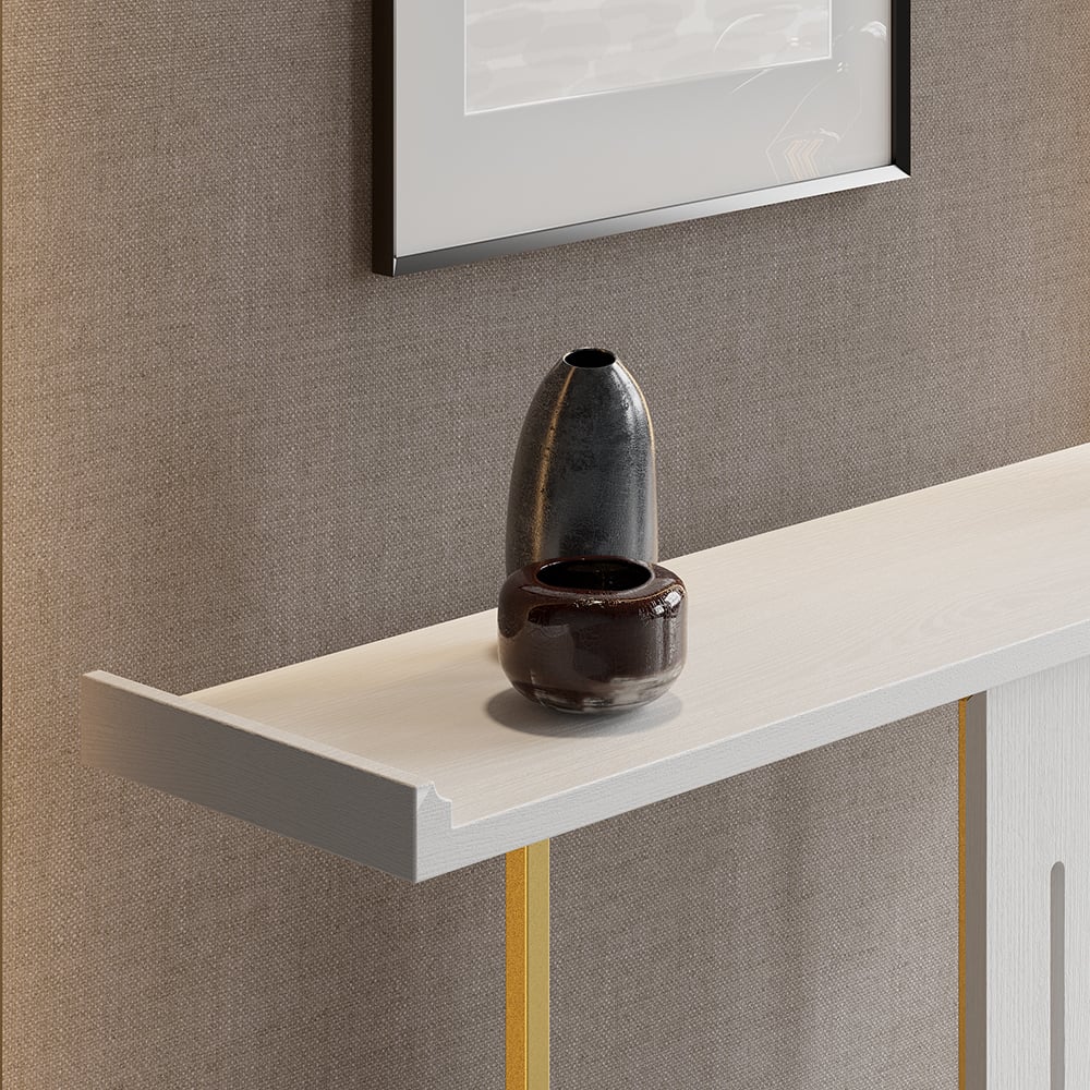 HMR Narrow 39" Console Table - White/Gold