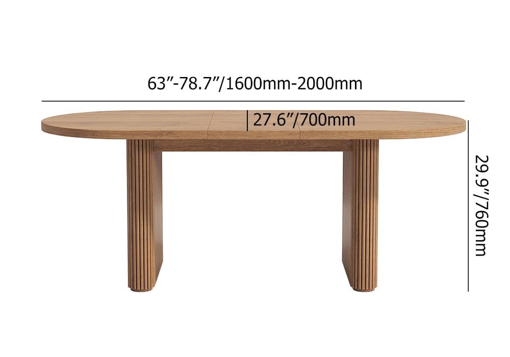 HMR Japandi Oval Extendable Dining Table - Walnut, 63"-79" (seats 4-6)