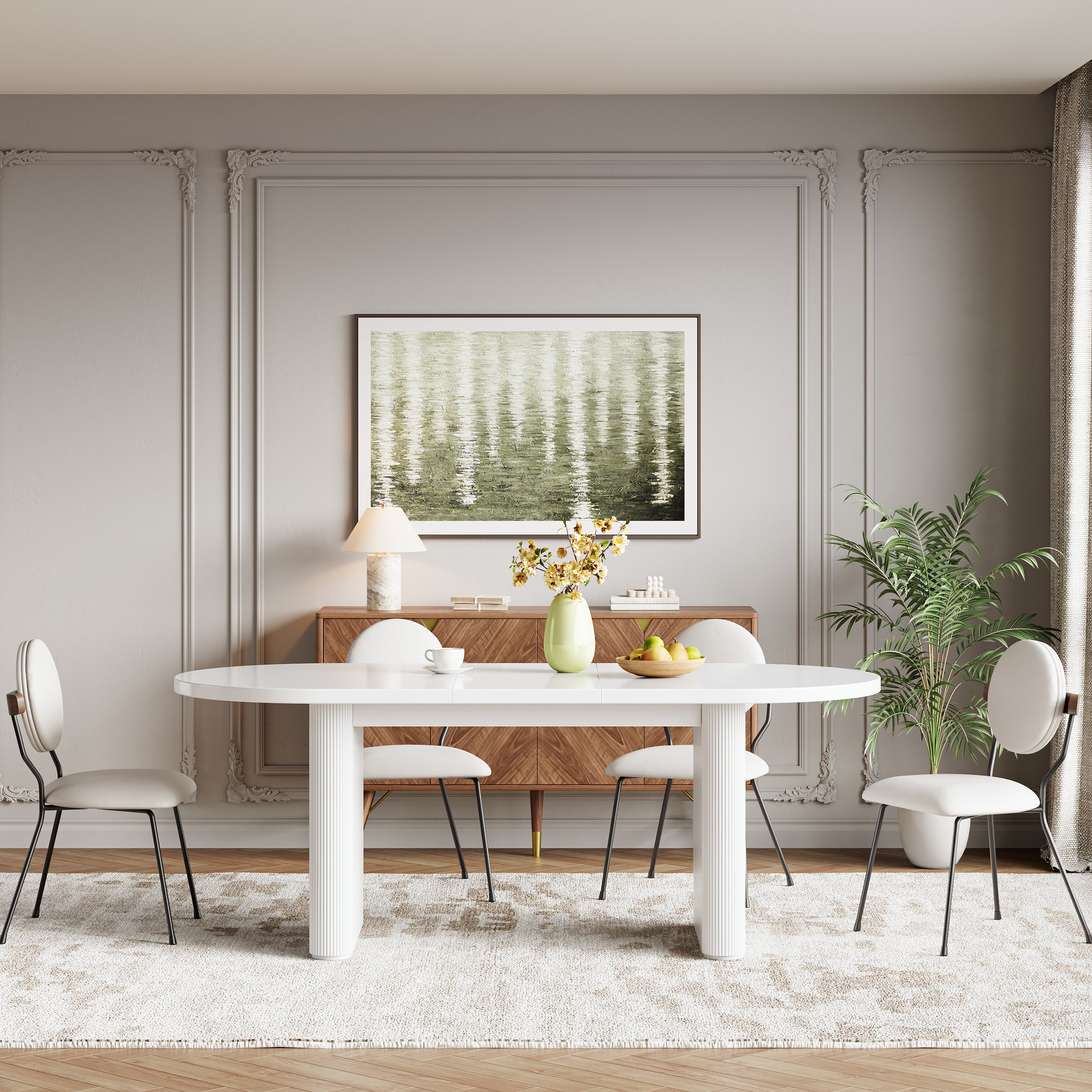 HMR - Set of 2 Modern Performance Leather Dining Chair White