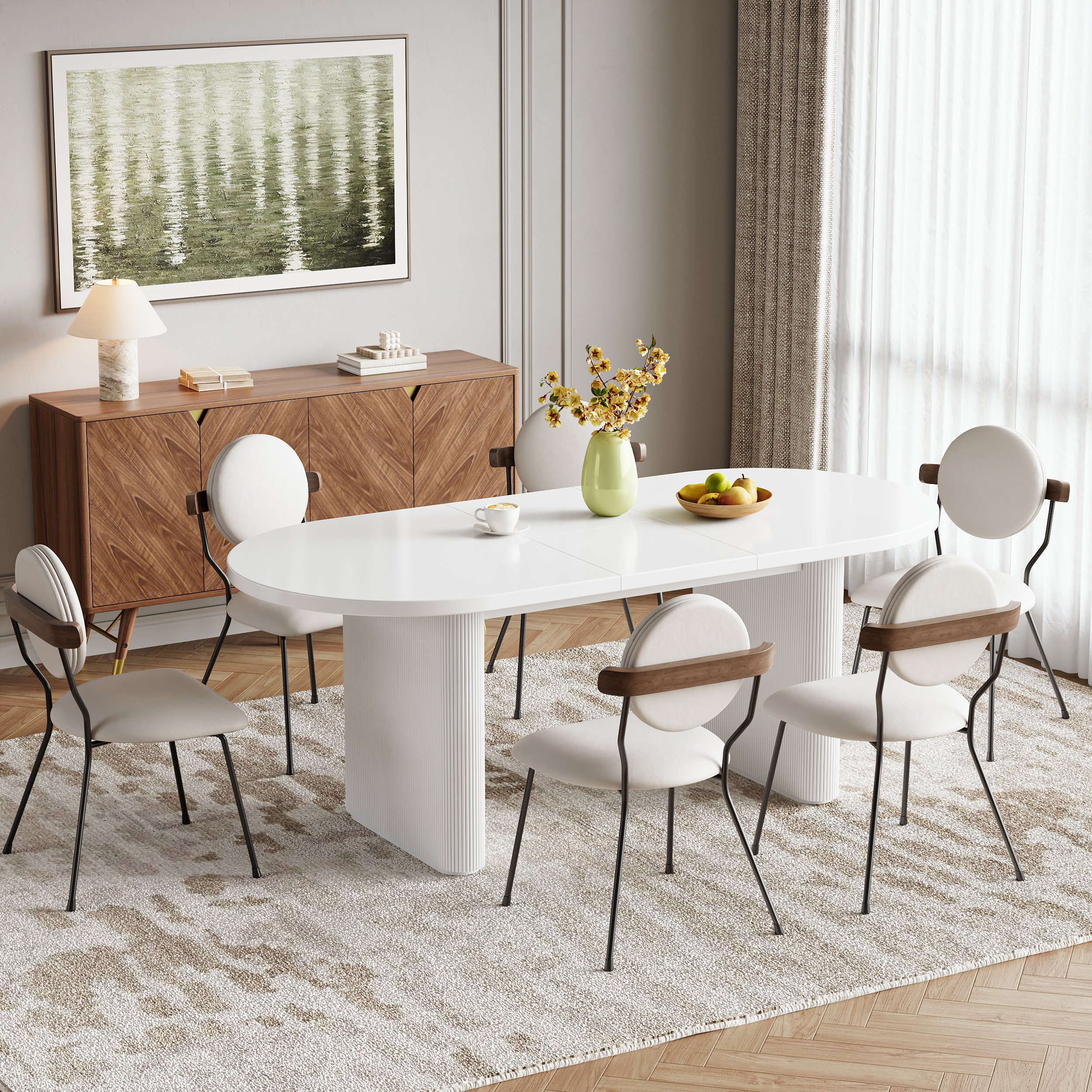 HMR - Set of 2 Modern Performance Leather Dining Chair White