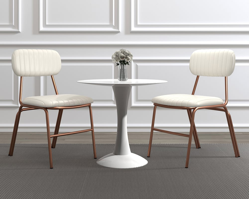 HMR - Modern Dining Chairs with Faux Leather Upholstery (Set of 2)