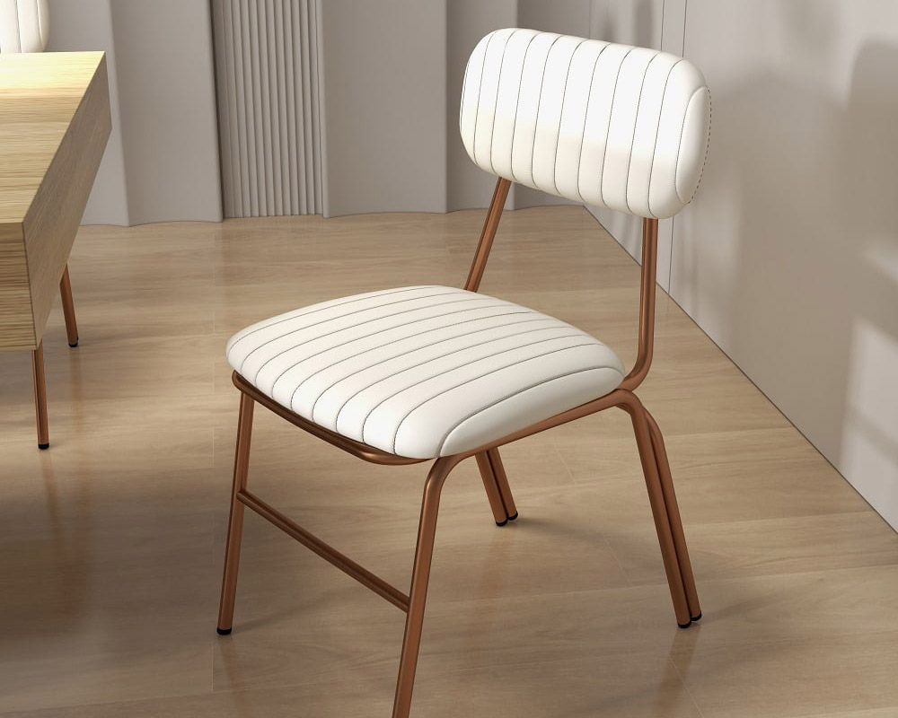 HMR Modern Dining Chairs with Faux Leather Upholstery (Set of 4) - White