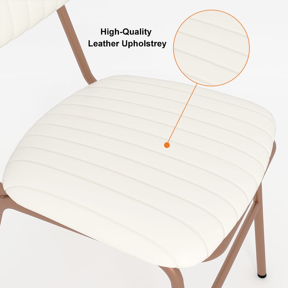 HMR Modern Dining Chairs with Faux Leather Upholstery (Set of 4) - White