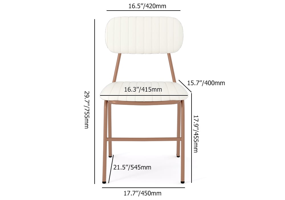HMR Modern Dining Chairs with Faux Leather Upholstery (Set of 4) - White