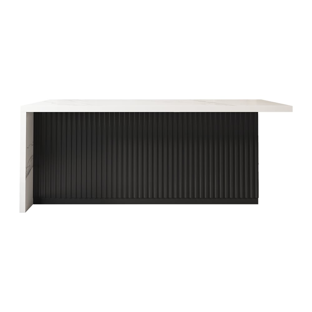HMR Kitchen Island with Storage - White & Black, 72“/1830mm, Engineered Wood