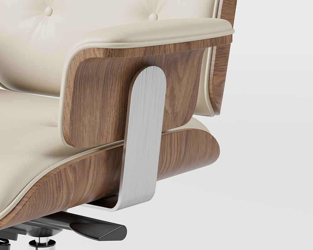 HMR Modern Standing Computer Desk & Upholstered Swivel Task Office Chair Set (59.8" ) - White