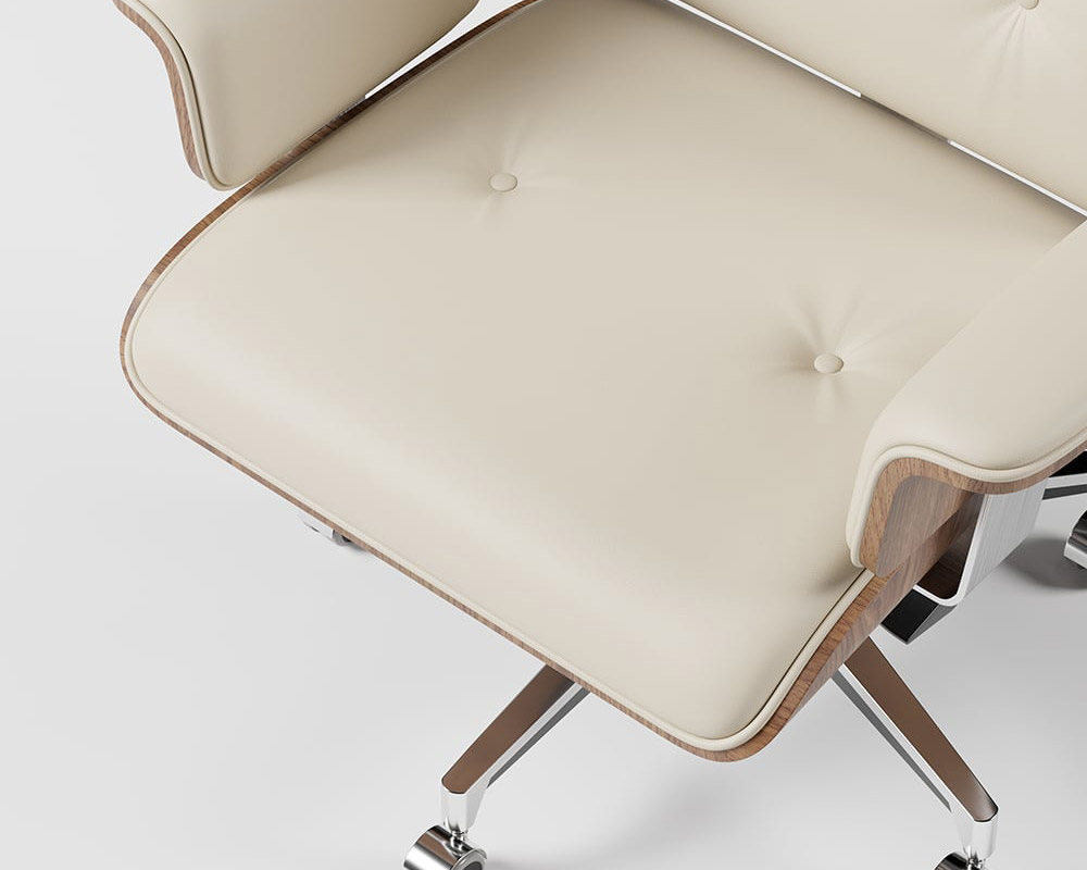 HMR Modern Standing Computer Desk & Upholstered Swivel Task Office Chair Set (59.8" ) - White