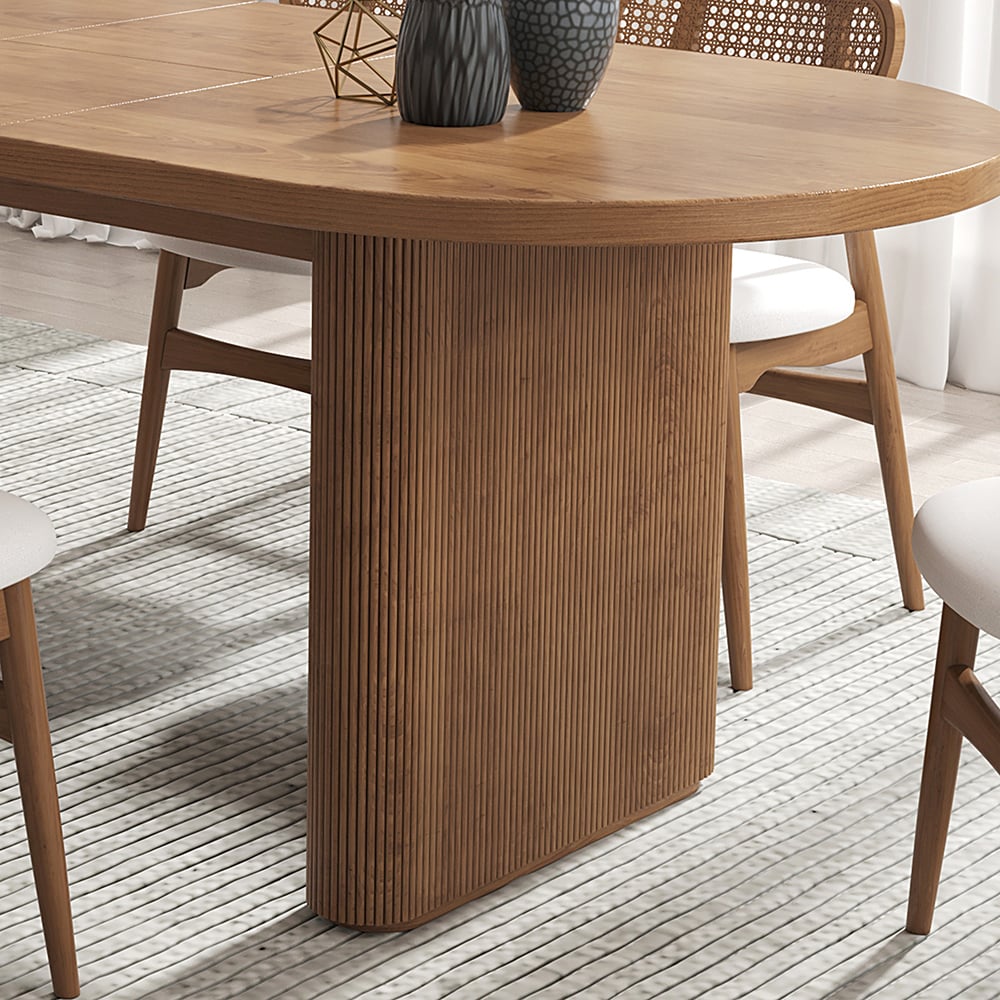 HMR Japandi Oval Extendable Dining Table - Walnut, 79"-94" (seats 6-10)