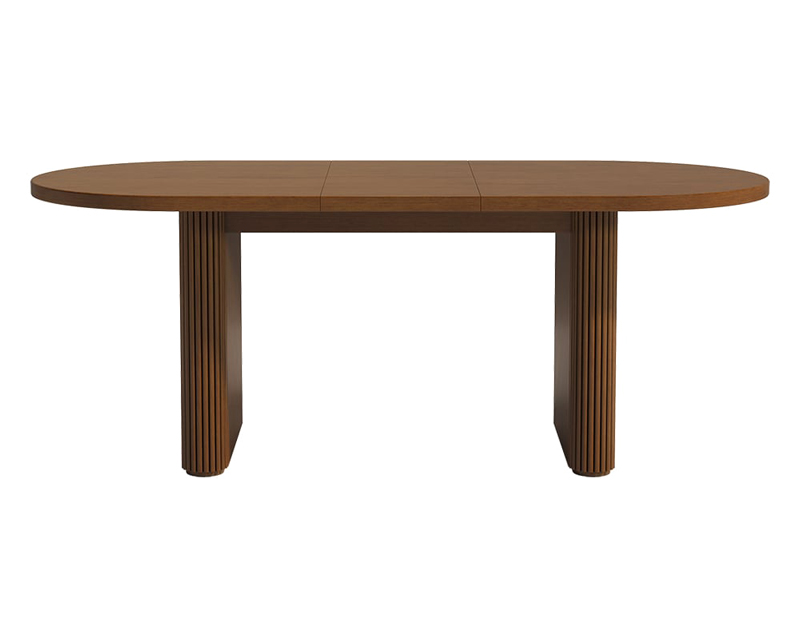 HMR Japandi Oval Extendable Dining Table - Walnut, 79"-94" (seats 6-10)